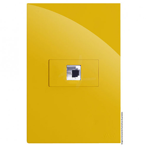 Conjunto RJ11 Telefone Horizontal 4x2 - RECTA MOSTARDA GLOSS Conjunto RJ11 Telefone Horizontal 4x2 - RECTA MOSTARDA GLOSS